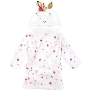 Luvable Friends Infant Girl Plush Bathrobe Unicorn Stars